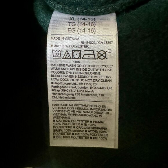 Old Navy Boys Sweater-Knit Shawl-Collar Sweatshirt-Fleece Lined - Green - XL - Picture 6 of 6